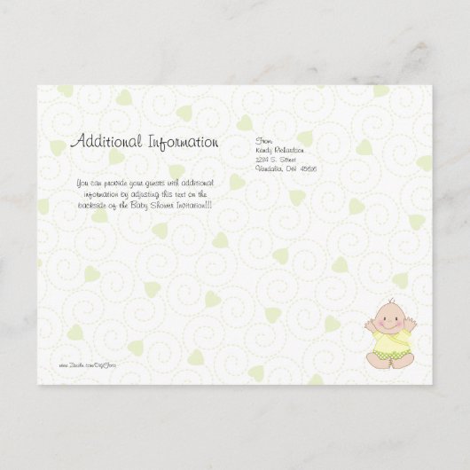 Baby shower Uitnodiging Geslacht Onbekend met Stor (Achterkant)