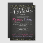 Baby shower Uitnodiging, gezamenlijke Vrienden Magnetische Uitnodiging (Voorkant / Achterkant)