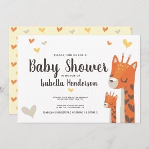 baby shower Uitnodiging Giraffe Oerwoud