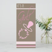 Baby shower Uitnodiging - Girl (Staand voorkant)