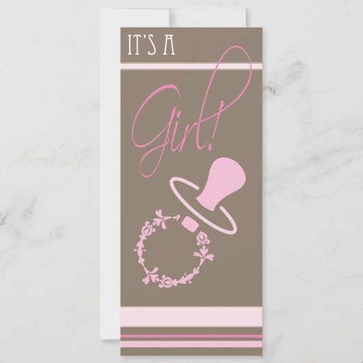 Baby shower Uitnodiging - Girl (Voorkant)