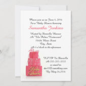 Baby shower uitnodiging Girl roze pakketten (Achterkant)