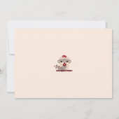 baby shower-uitnodiging GIRL Sock MONKEY Wieg SMC- Kaart (Achterkant)