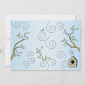 Baby shower Uitnodiging "Gold Birds" (Achterkant)