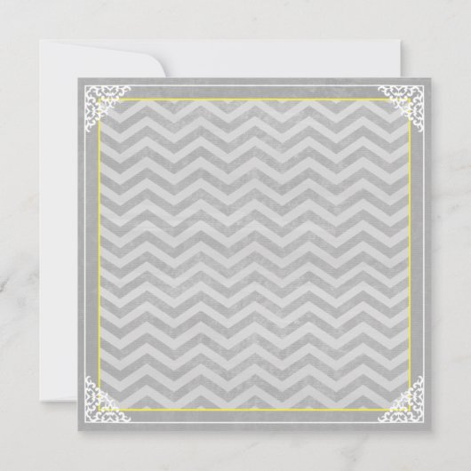 baby shower Uitnodiging Gray Chevron Stripe (Achterkant)