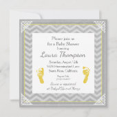 baby shower Uitnodiging Gray Chevron Stripe (Voorkant)