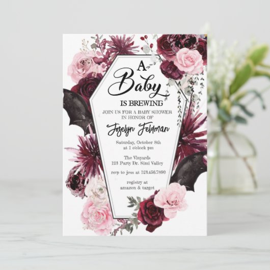 Baby shower uitnodiging, Halloween Baby shower, Kaart (Staand voorkant)