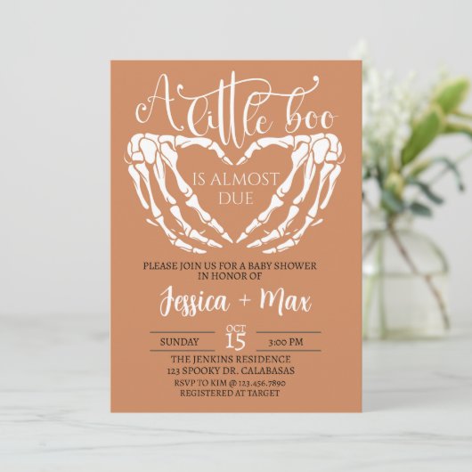 Baby shower uitnodiging, Halloween Baby shower Kaart (Staand voorkant)