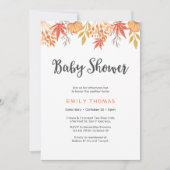 baby shower Uitnodiging | Herfsten najaarfloralen (Voorkant)