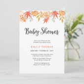 baby shower Uitnodiging | Herfsten najaarfloralen (Staand voorkant)