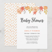 baby shower Uitnodiging | Herfsten najaarfloralen (Voorkant / Achterkant)