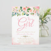 Baby shower uitnodiging het is een baby shower voo (Staand voorkant)