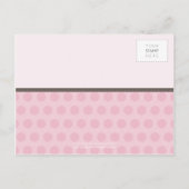 BABY SHOWER UITNODIGING: het is een meisje uil 4 Uitnodiging Briefkaart (Achterkant)