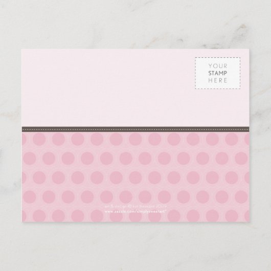 BABY SHOWER UITNODIGING: het is een meisje uil 4 Uitnodiging Briefkaart (Achterkant)