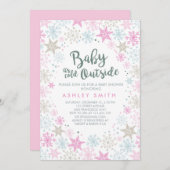 Baby shower-uitnodiging Het is koud buiten Snow Gi Kaart (Voorkant / Achterkant)