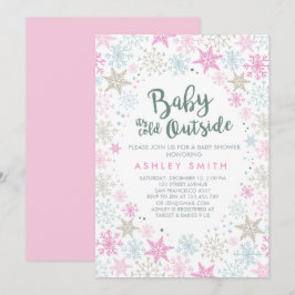 Baby shower-uitnodiging Het is koud buiten Snow Gi Kaart