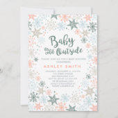Baby shower-uitnodiging Het is koud buiten Snowfla Kaart (Voorkant)