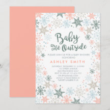 Baby shower-uitnodiging Het is koud buiten Snowfla