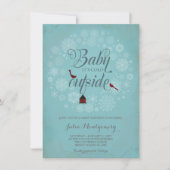 Baby shower Uitnodiging, het is koud buiten, Winte Kaart (Voorkant)