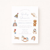 Baby shower Uitnodiging Houten Speelgoed – Boho St