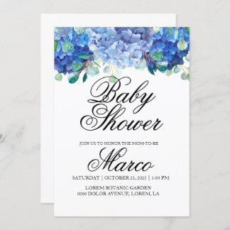 Baby shower-uitnodiging hydrangea kaart