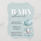 BABY SHOWER UITNODIGING IN BLAUW (Voorkant / Achterkant)