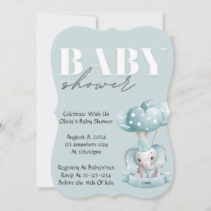 BABY SHOWER UITNODIGING IN BLAUW