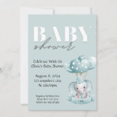 BABY SHOWER UITNODIGING IN BLAUW (Voorkant)