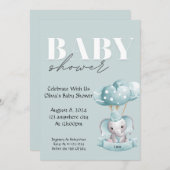 BABY SHOWER UITNODIGING IN BLAUW (Voorkant / Achterkant)