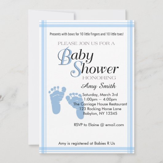 baby shower Uitnodiging - Jongen (Voorkant)