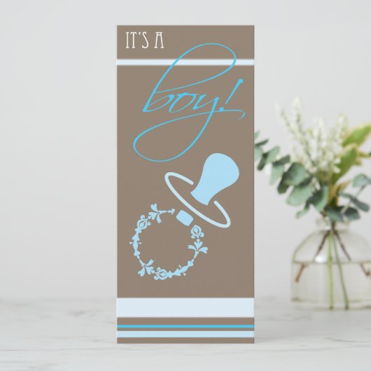 baby shower Uitnodiging - Jongen (Staand voorkant)