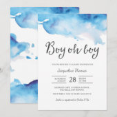 baby shower Uitnodiging | Jongen oh jongen waterve (Voorkant / Achterkant)