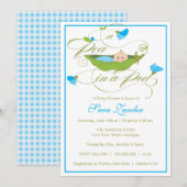 baby shower Uitnodiging - Jongen Peer in een Pod (Voorkant / Achterkant)