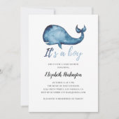 Baby shower uitnodiging. Jongen. Uitnodiging voor  (Voorkant)