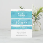 Baby shower Uitnodiging, jongen, Waterverf uitnodi Kaart (Staand voorkant)
