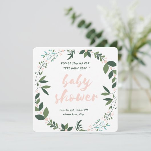 baby shower-uitnodiging kaart (Staand voorkant)