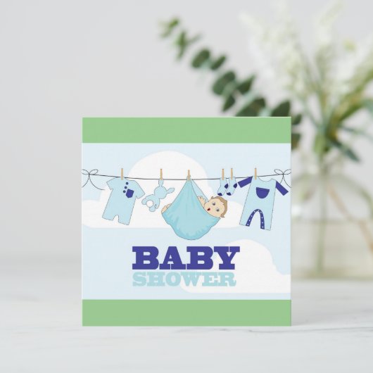 Baby shower-uitnodiging kaart (Staand voorkant)