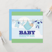 Baby shower-uitnodiging kaart (Voorkant / Achterkant in situ)