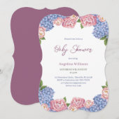 Baby shower Uitnodiging. Kaart (Voorkant / Achterkant)