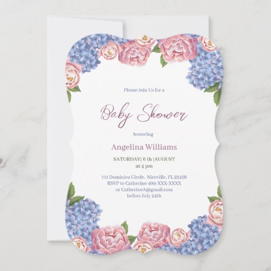 Baby shower Uitnodiging. Kaart (Voorkant)