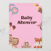 Baby shower-uitnodiging kaart (Voorkant / Achterkant)