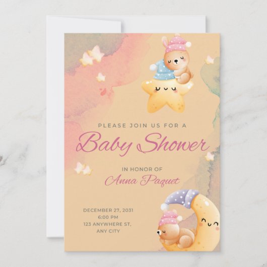 Baby shower-uitnodiging kaart (Voorkant)