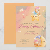 Baby shower-uitnodiging kaart (Voorkant / Achterkant)