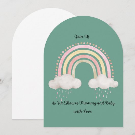 Baby shower-uitnodiging kaart (Voorkant / Achterkant)