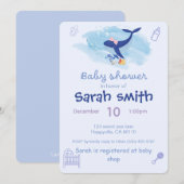 Baby shower-uitnodiging kaart (Voorkant / Achterkant)