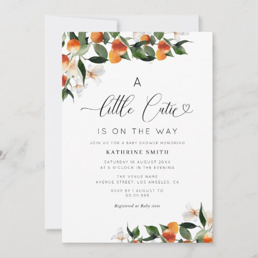 Baby shower-uitnodiging kaart (Voorkant)