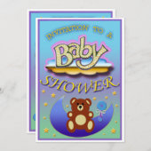 baby shower-uitnodiging kaart (Voorkant / Achterkant)