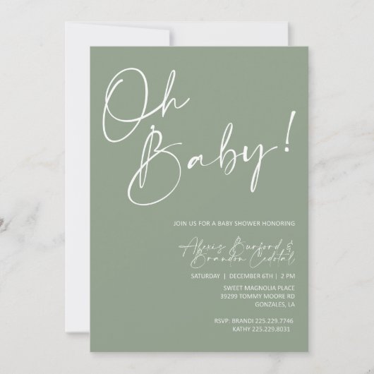 baby shower-uitnodiging kaart (Voorkant)