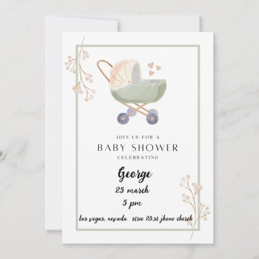 baby shower-uitnodiging kaart (Voorkant)
