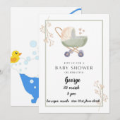 baby shower-uitnodiging kaart (Voorkant / Achterkant)